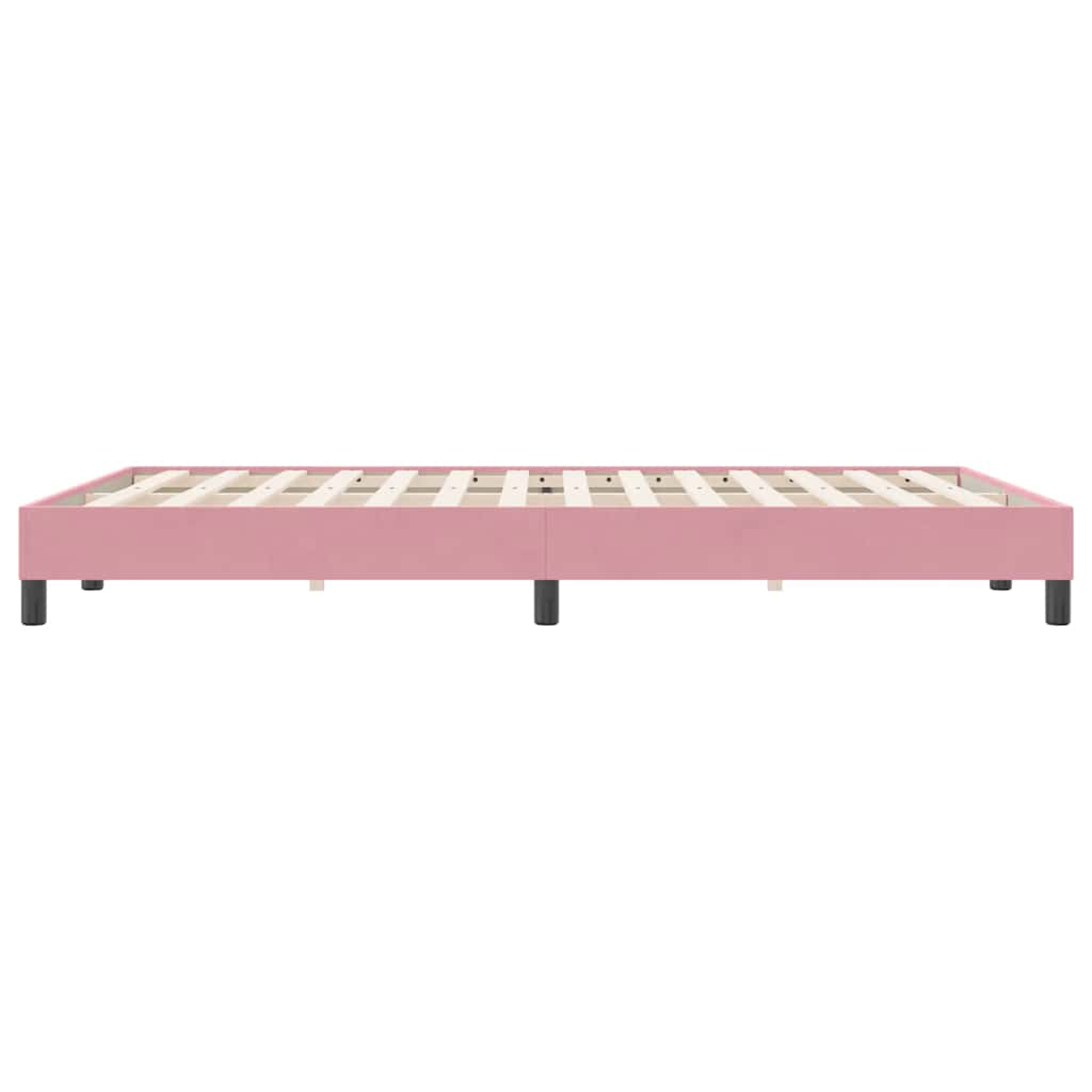 Cama com molas sem colchão 160x220 cm veludo rosa