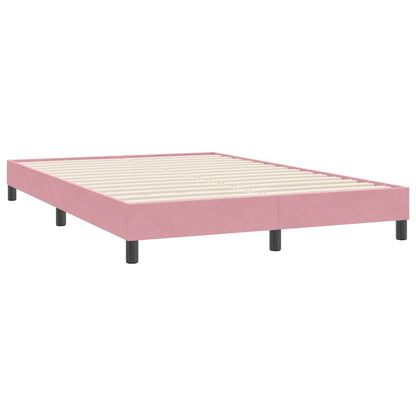 Cama com molas sem colchão 160x220 cm veludo rosa