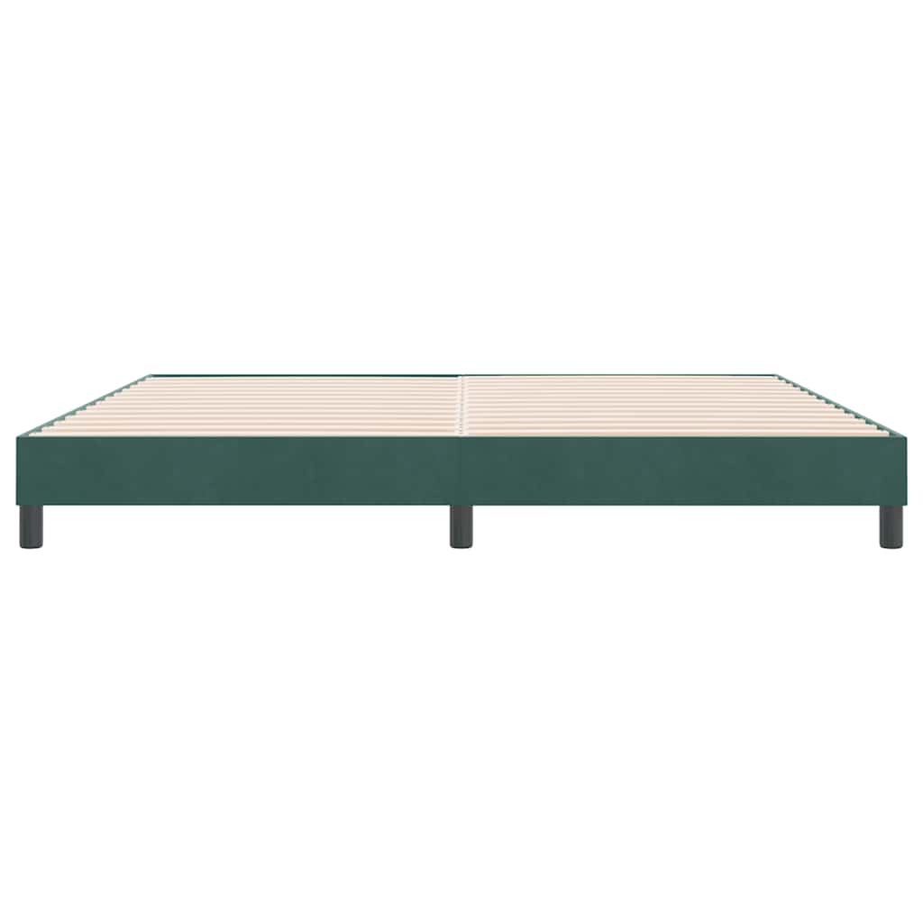 Cama com molas sem colchão 180x220 cm veludo verde-escuro