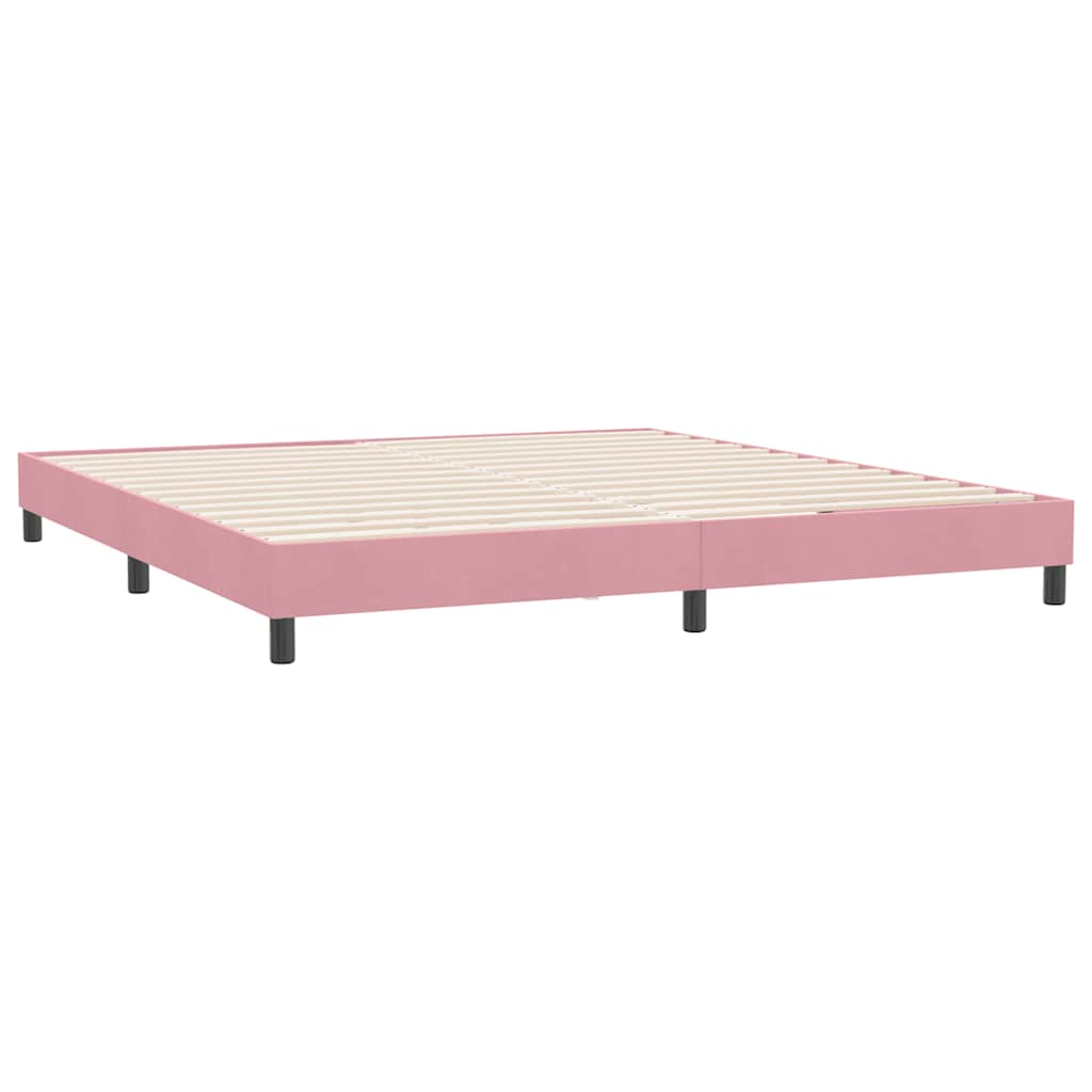 Cama com molas sem colchão 180x220 cm veludo rosa