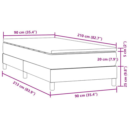 Cama box spring com colchão 90x210 cm veludo preto