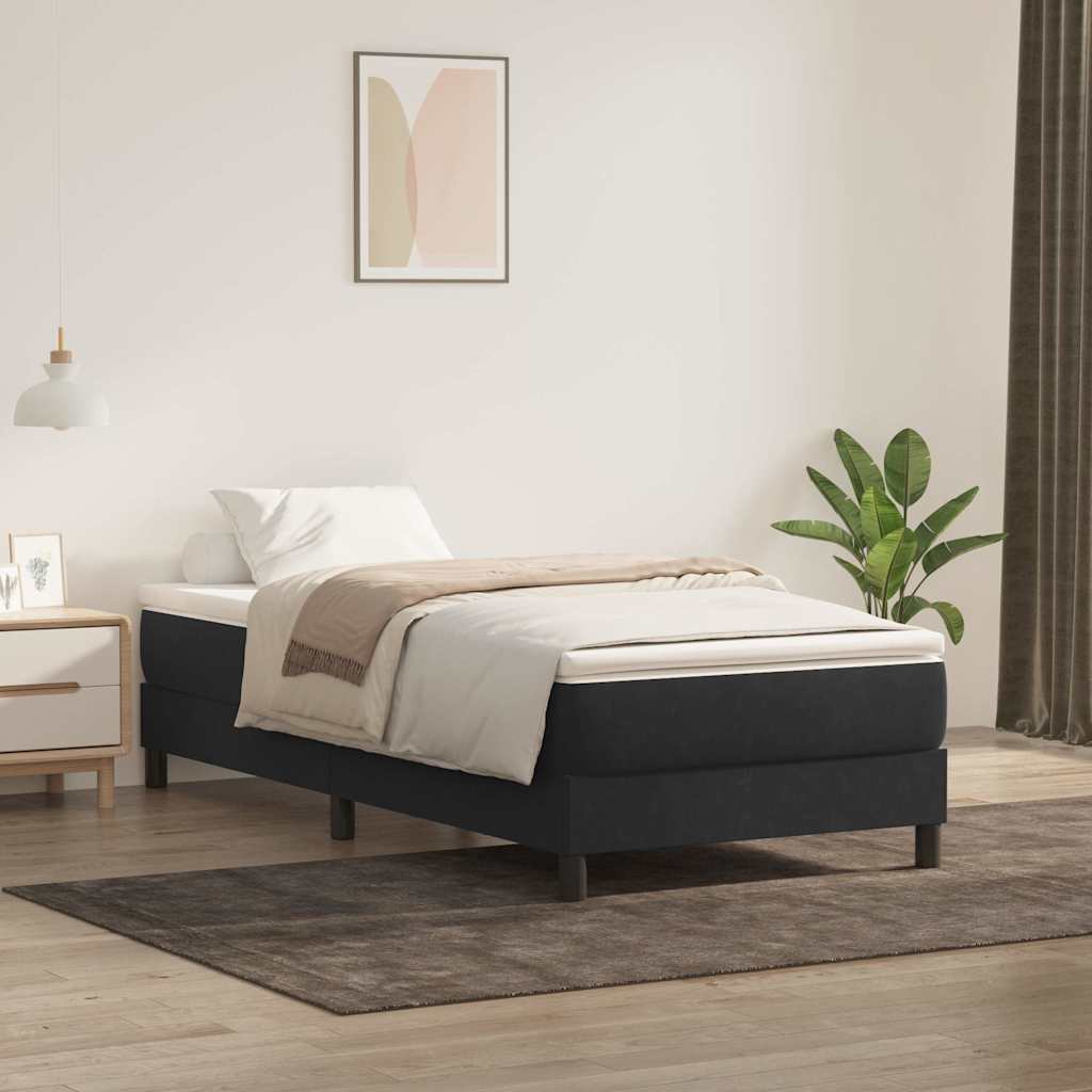 Cama box spring com colchão 90x210 cm veludo preto