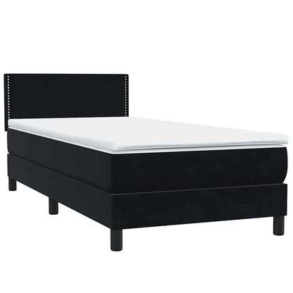 Cama box spring com colchão 90x210 cm veludo preto