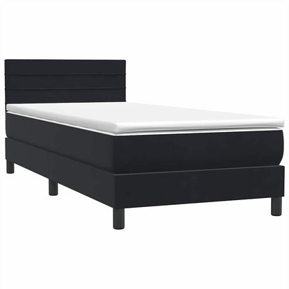 Cama box spring com colchão 90x210 cm veludo preto