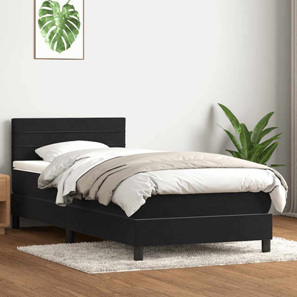 Cama box spring com colchão 90x210 cm veludo preto