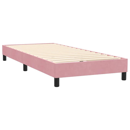 Cama com molas/colchão rosa 90x220 cm veludo