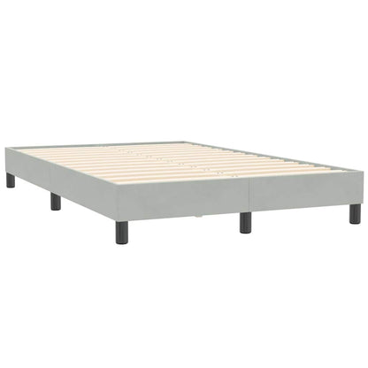 Cama boxspring c/ colchão 120x210 cm veludo cinzento-claro