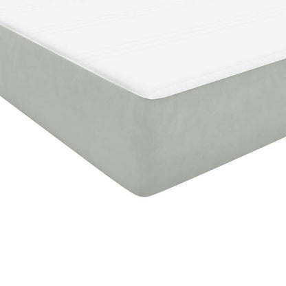 Cama boxspring c/ colchão 120x210 cm veludo cinzento-claro