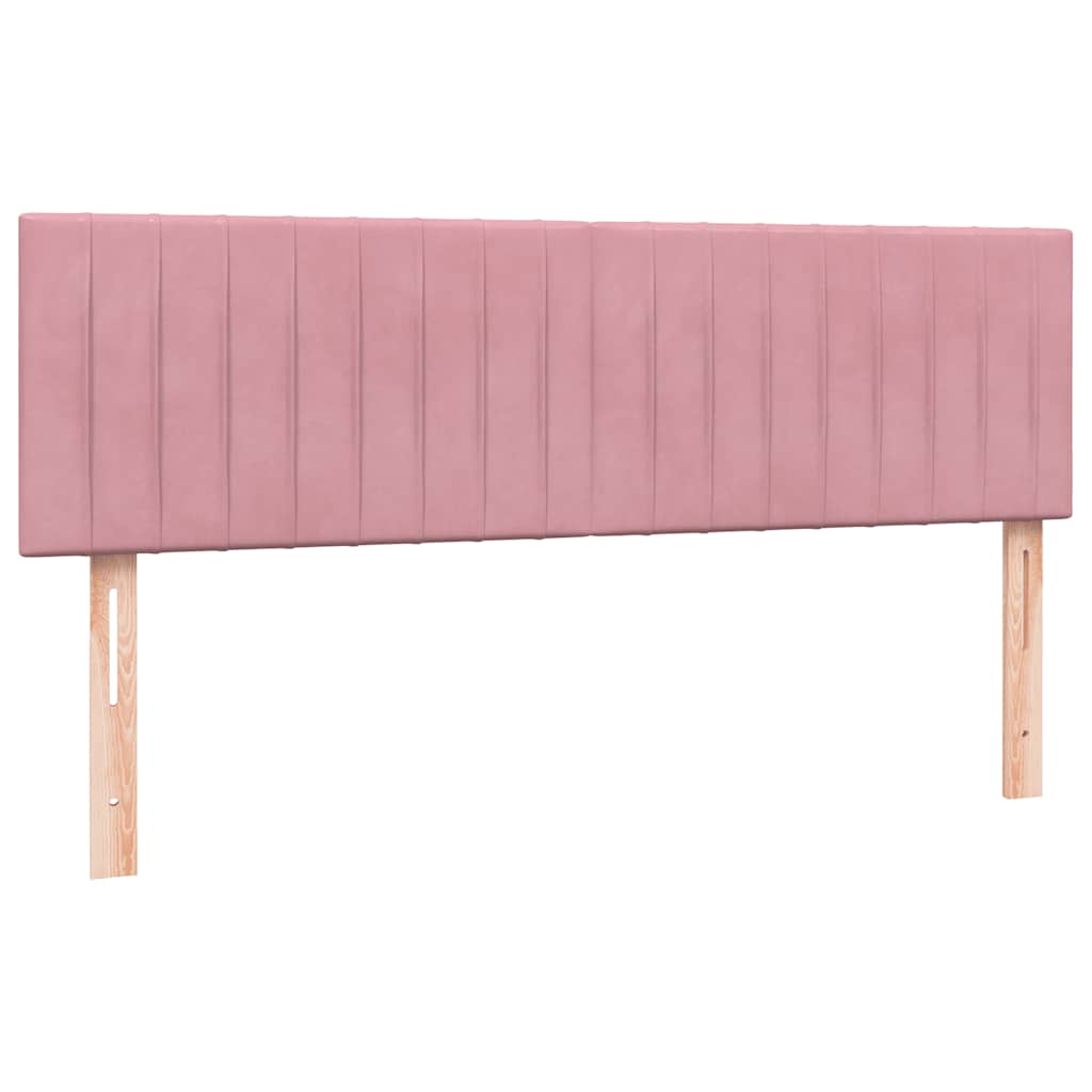 Cama box spring com colchão 160x210 cm veludo rosa