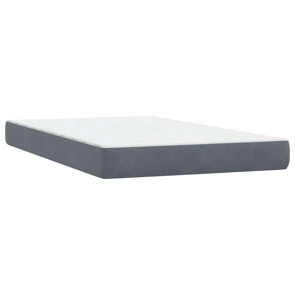 Cama boxspring com colchão 120x220 cm veludo cinzento-escuro