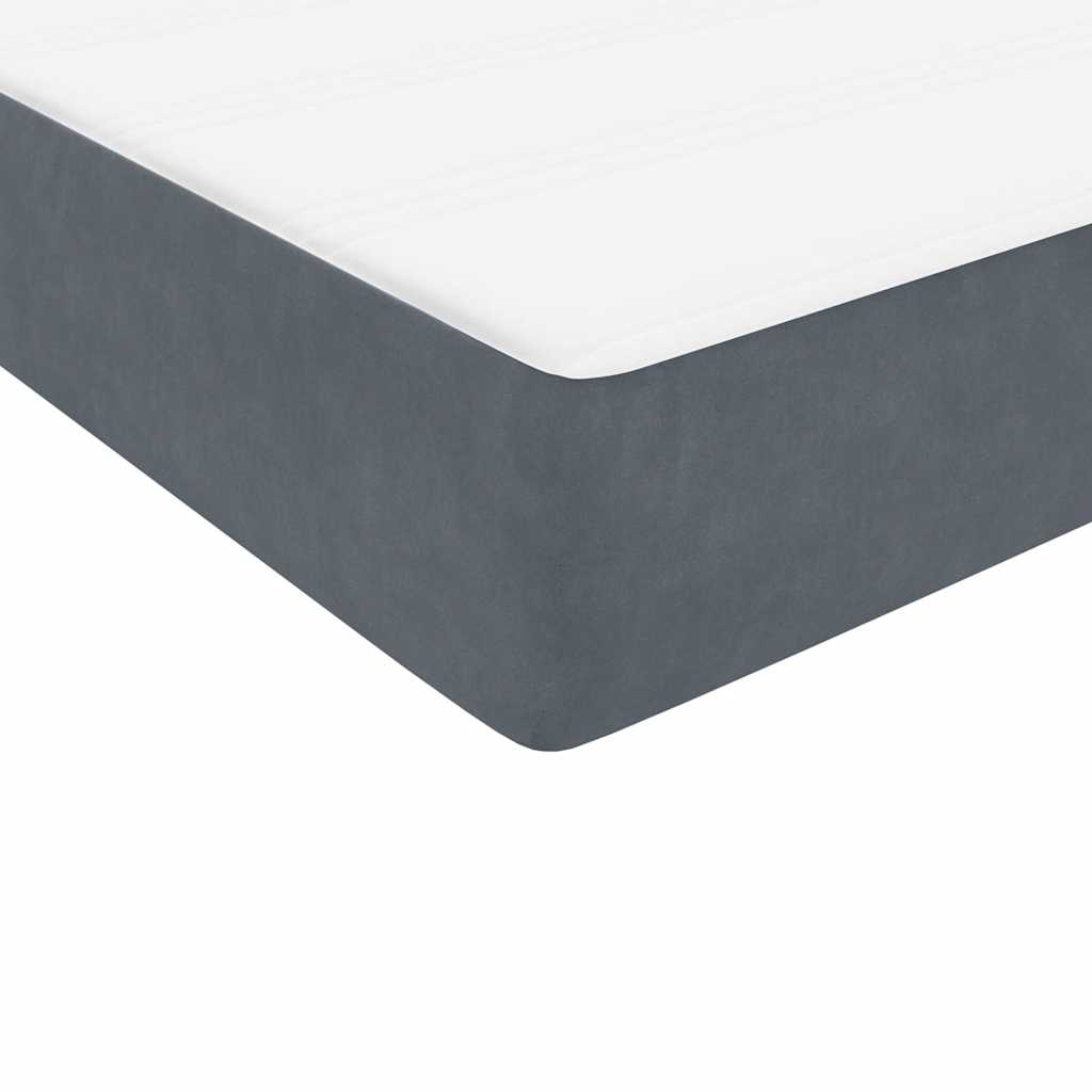 Cama boxspring com colchão 120x220 cm veludo cinzento-escuro