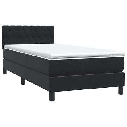 Cama box spring com colchão 90x210 cm veludo preto