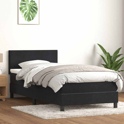 Cama box spring com colchão 90x210 cm veludo preto