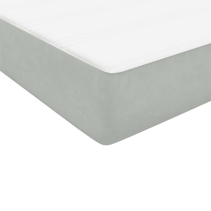 Cama box spring com colchão 100x210 cm veludo cinzento claro