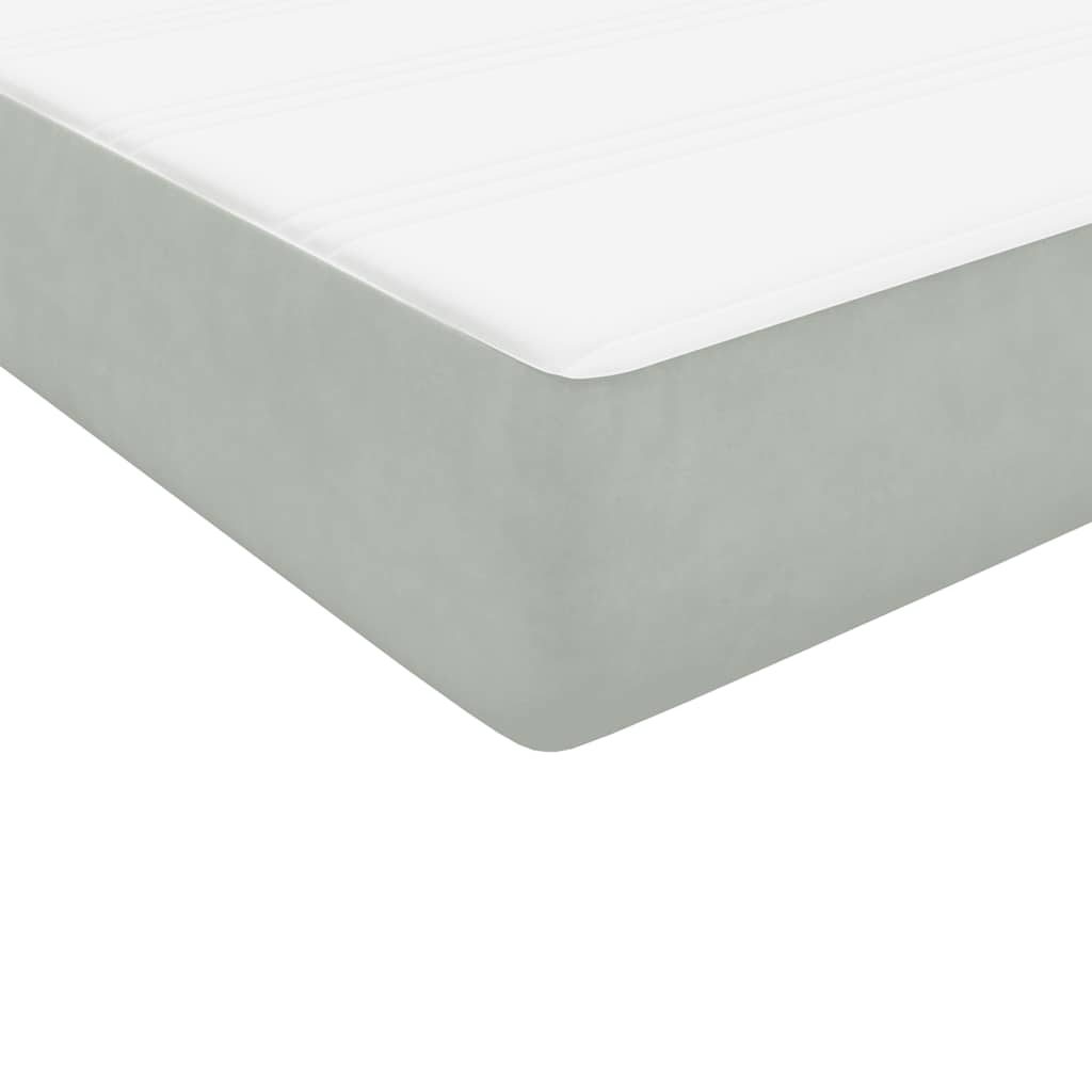 Cama boxspring c/ colchão 120x210 cm veludo cinzento-claro