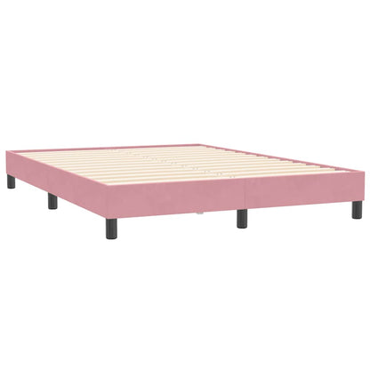 Cama box spring com colchão 160x210 cm veludo rosa