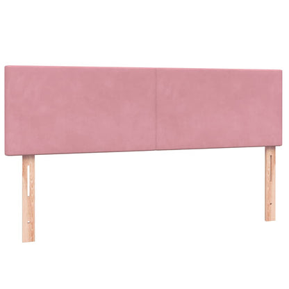 Cama box spring com colchão 160x210 cm veludo rosa