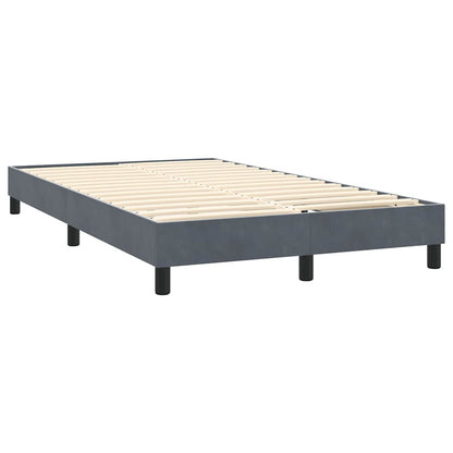 Cama boxspring com colchão 120x220 cm veludo cinzento-escuro