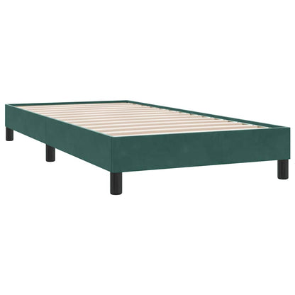 Cama com molas/colchão verde-escuro 80x210 cm veludo