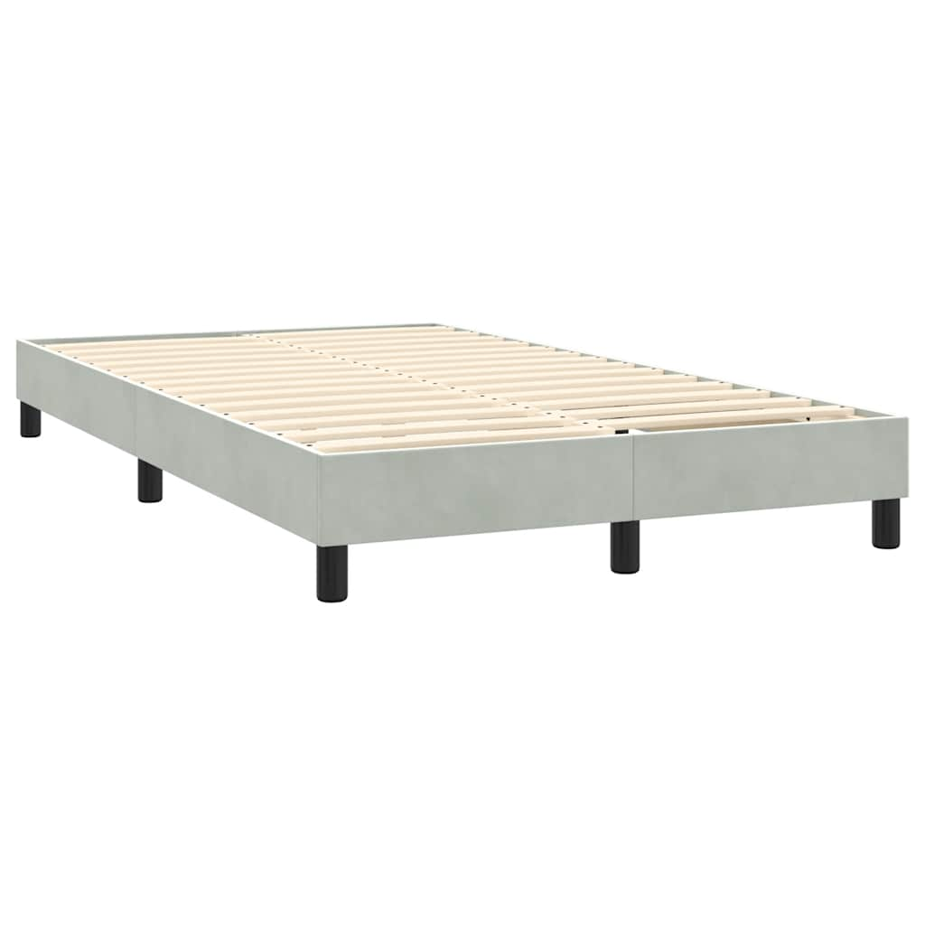 Cama boxspring c/ colchão 120x220 cm veludo cinzento-claro