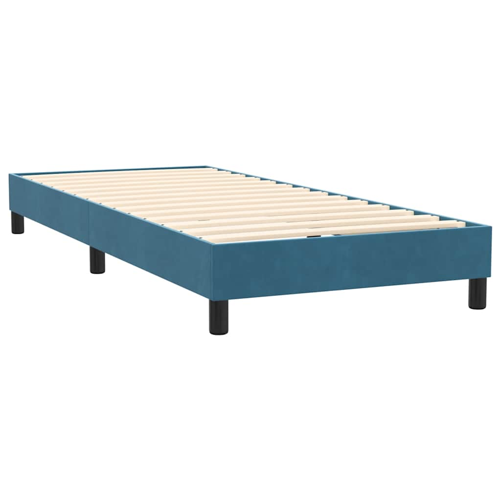 Cama com molas/colchão azul-escuro 80x210 cm veludo