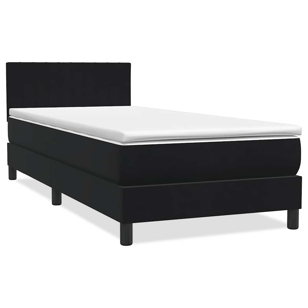 Cama box spring com colchão 90x210 cm veludo preto