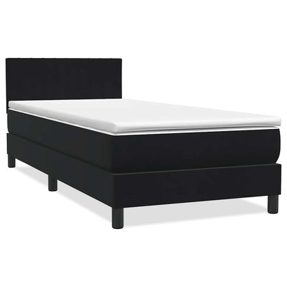 Cama box spring com colchão 90x210 cm veludo preto