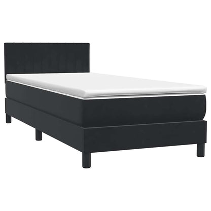 Cama box spring com colchão 90x210 cm veludo preto