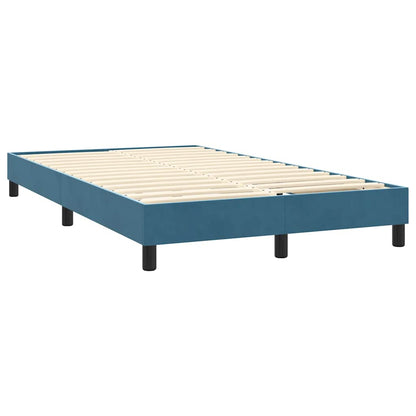 Cama box spring com colchão 160x210 cm veludo azul escuro