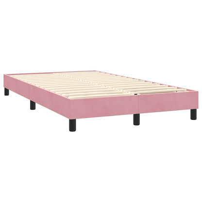 Cama box spring com colchão 160x210 cm veludo rosa