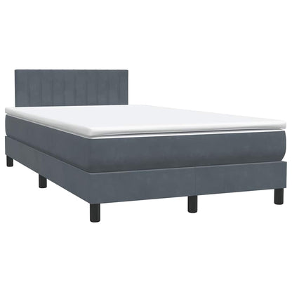 Cama boxspring c/ colchão 120x220 cm veludo cinzento-claro