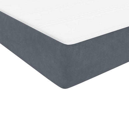 Cama boxspring com colchão 120x220 cm veludo cinzento-escuro