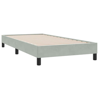 Cama box spring com colchão 100x210 cm veludo cinzento claro