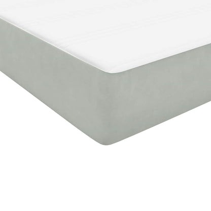 Cama box spring com colchão 100x210 cm veludo cinzento claro