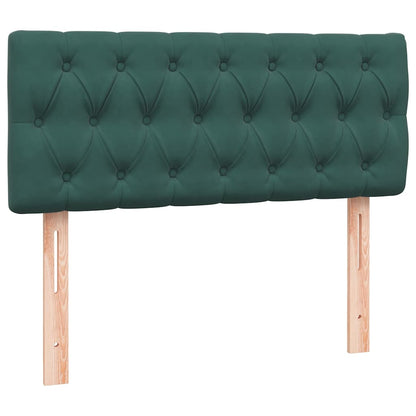 Cama boxspring com colchão 120x210 cm veludo verde-escuro