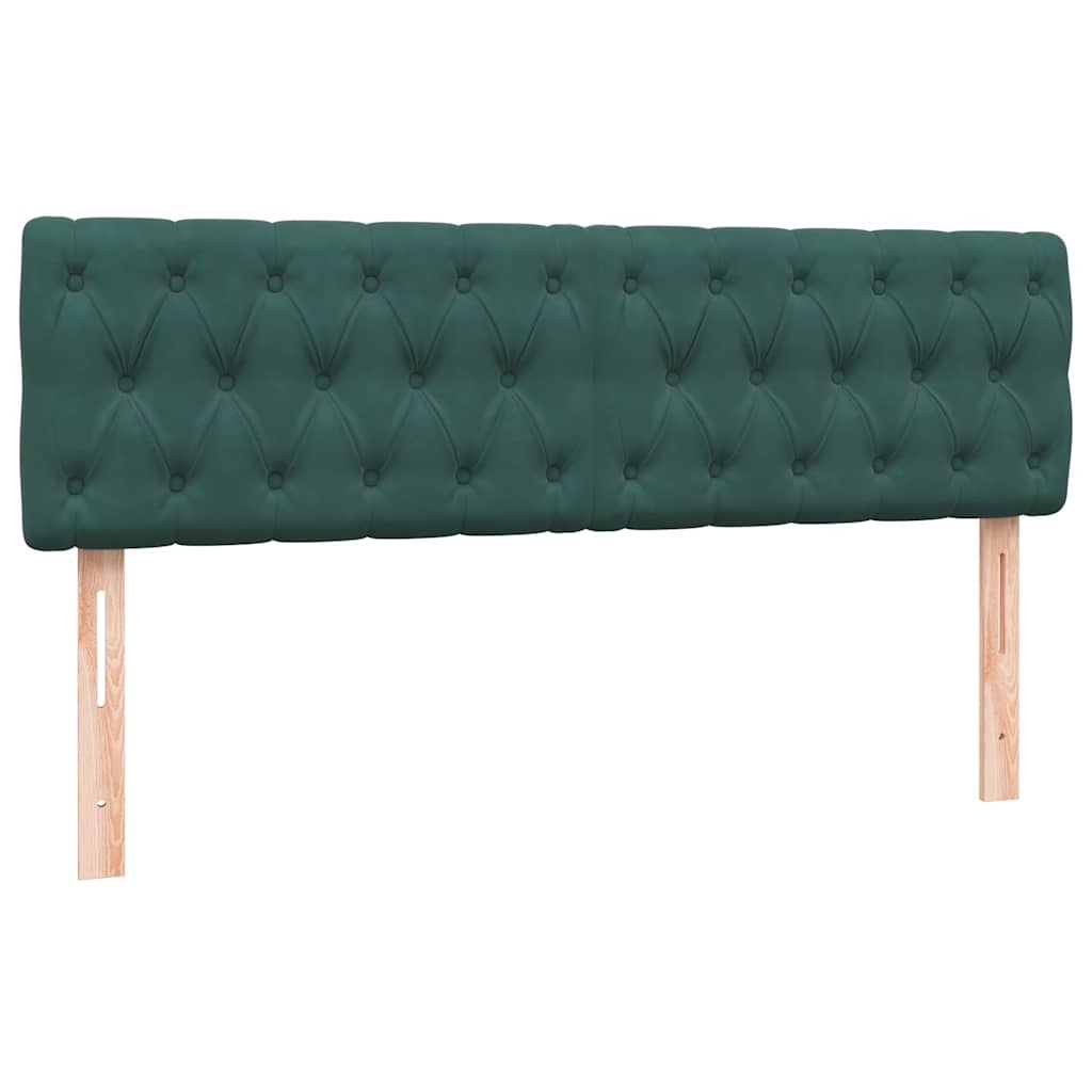 Cama box spring com colchão 160x210 cm veludo verde escuro