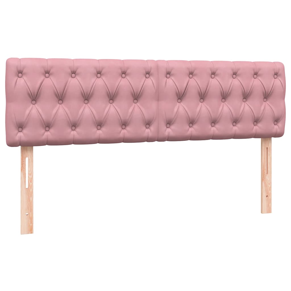 Cama box spring com colchão 160x210 cm veludo rosa