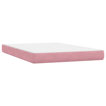 Cama box spring com colchão 160x210 cm veludo rosa