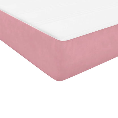 Cama box spring com colchão 160x210 cm veludo rosa