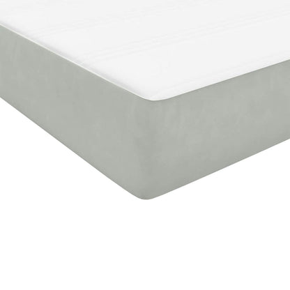 Cama boxspring c/ colchão 120x220 cm veludo cinzento-claro