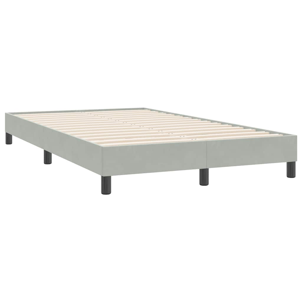 Cama boxspring c/ colchão 120x220 cm veludo cinzento-claro