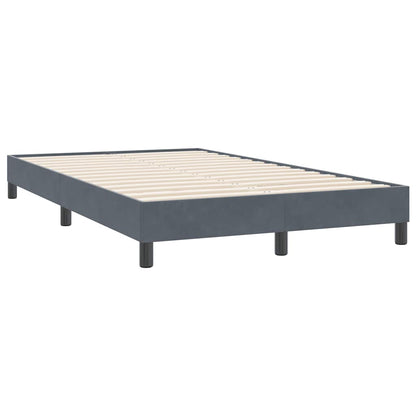 Cama boxspring com colchão 120x220 cm veludo cinzento-escuro