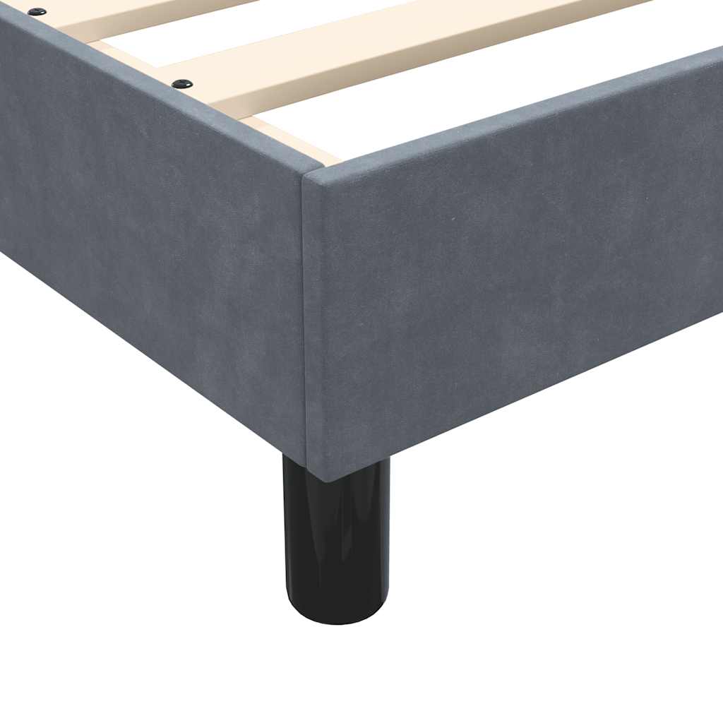 Cama boxspring com colchão 120x220 cm veludo cinzento-escuro