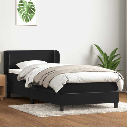 Cama box spring com colchão 90x210 cm veludo preto