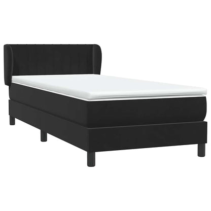 Cama box spring com colchão 90x210 cm veludo preto