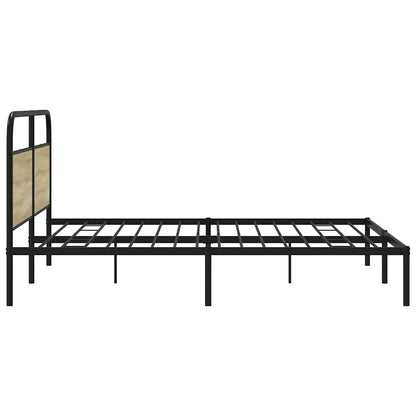 Estrutura de cama sem colchão 193x203cm metal carvalho sonoma