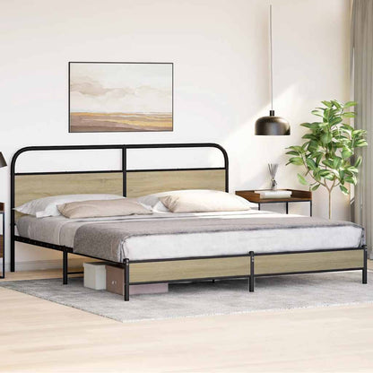 Estrutura de cama sem colchão 183x213cm metal carvalho sonoma