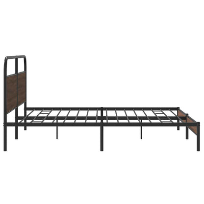 Estrutura cama sem colchão 183x213 cm metal carvalho castanho