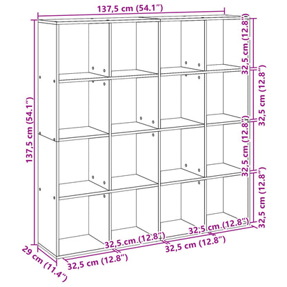 Estante 137,5x29x137,5 cm derivados de madeira cinza cimento