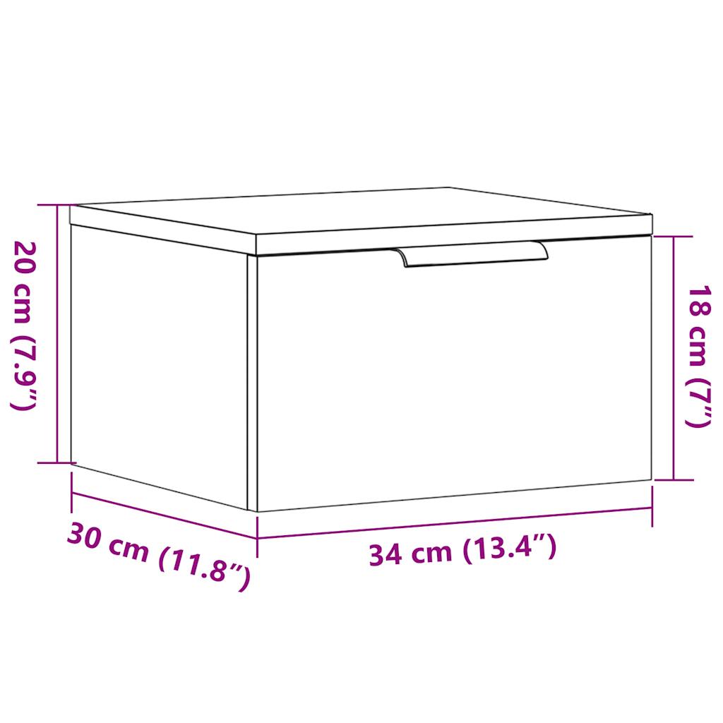 Mesa de cabeceira montagem na parede 34x30x20 cm madeira velha